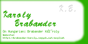 karoly brabander business card